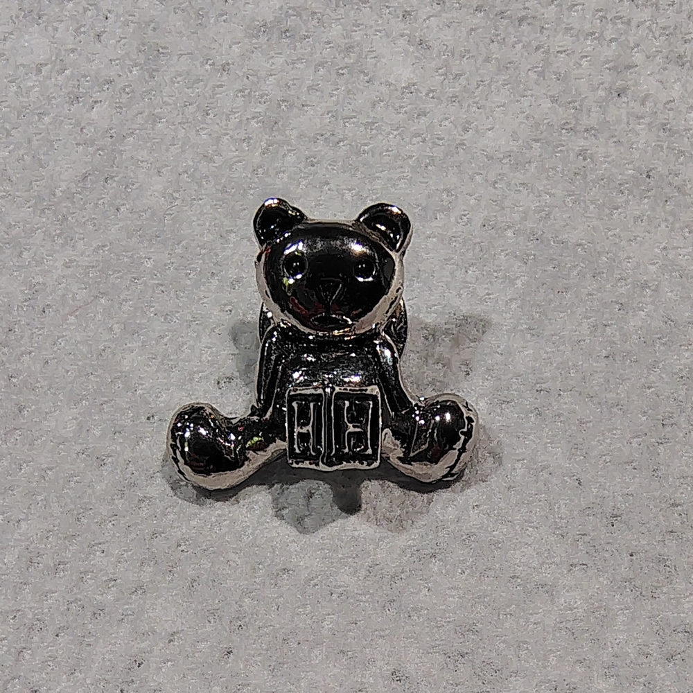 Silver Color Teddy Bear Pin With H Block